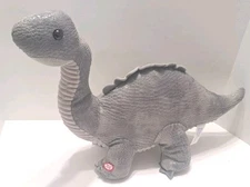 Brontosaurus Dinosaur Plush Hugfun Med Stuffed Animal Toy 12.5”x 18” Makes Noise