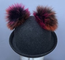 M M Baby Grey Bowler Pom Pom Hat. New Pure Wool 6-18 Months. NWOT