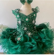 Girls Pageant Kelly Green Holiday Cupcake Birthday Princess Dress.