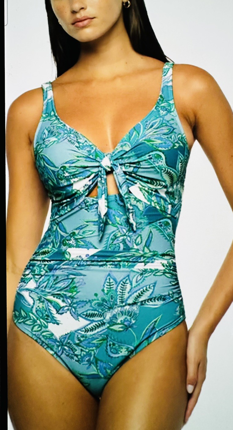 NIP Tuck Women's One Piece Swimsuit Fiorenza Connie Green Size 8 D/DD Cup