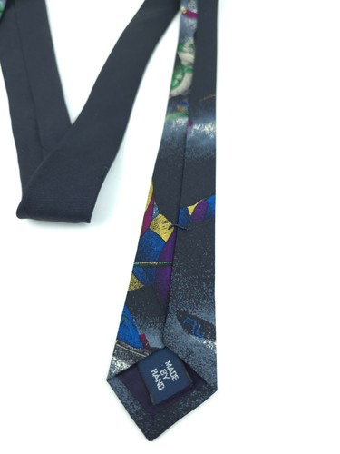 VTG Polo Ralph Lauren Mens Black Downhill Racer Ski 100% Silk Necktie - Picture 6 of 10