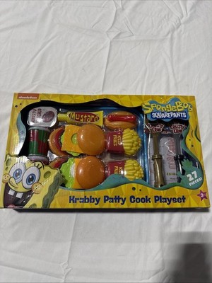 Spongebob Kids Kitchen Playset - Interactive Play Food with 2 Krabby Patty Bu...