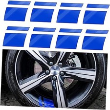 8 pcs Wheel Rim Decal Stripes Car Decals Reflective Car Stickers Blue