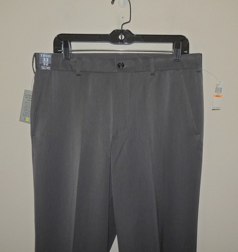 NWT MEN'S IZOD CHARCOAL 100% POLYESTER PANTS SIZE 33/32 - Picture 3 of 6