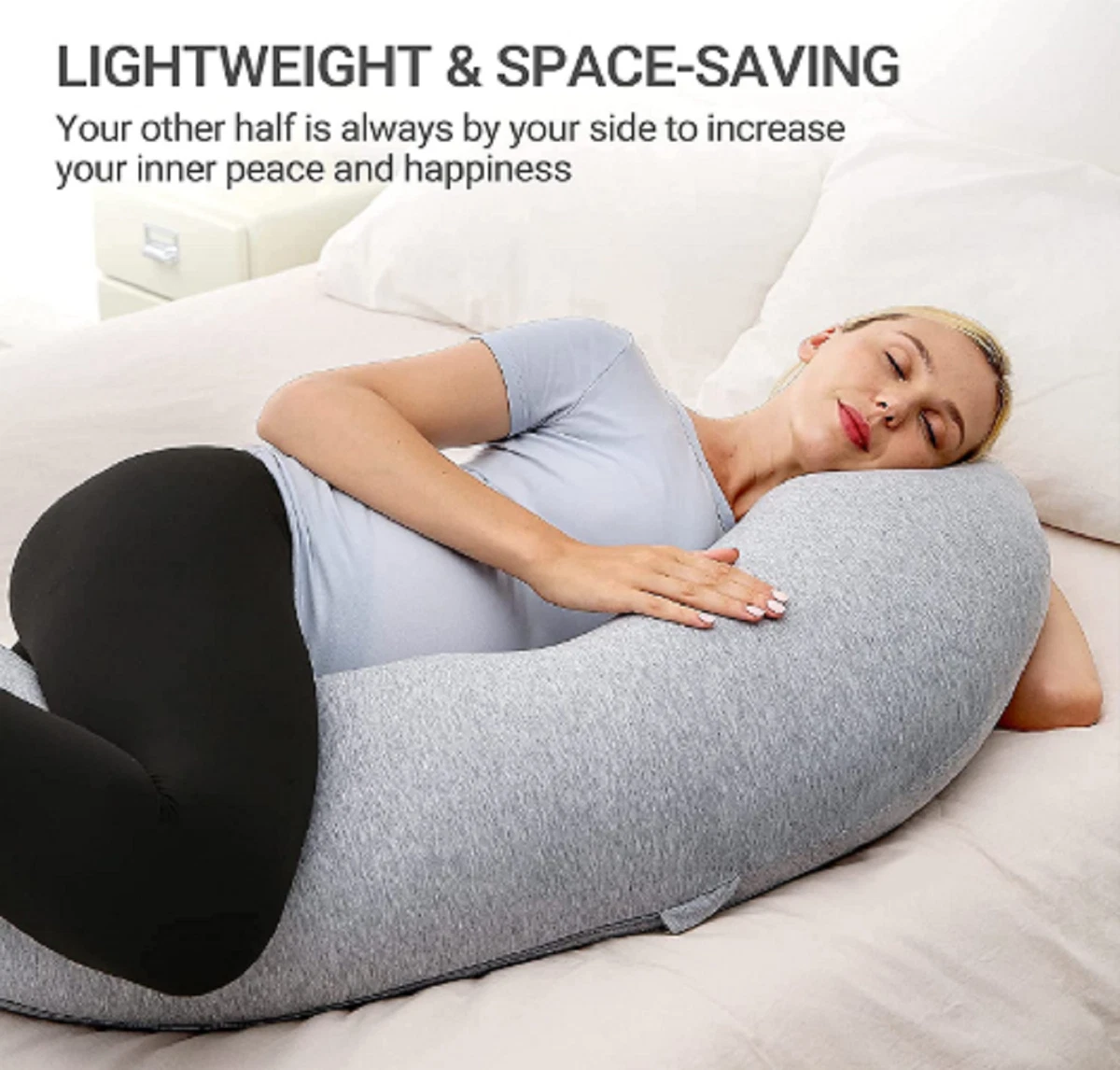 Momcozy Pregnancy Pillows for Side Sleeping J Shaped Maternity