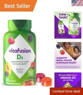 Vitafusion Vitamin D3 Gummy Vitamins - Gluten-Free, 150 Gummies, Variety Pack
