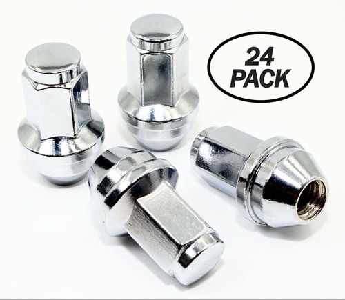 24 Chrome Factory Style Lug Nuts - 14mm X 2.0 For 2000-2014 Ford F-150 Stock Wheels