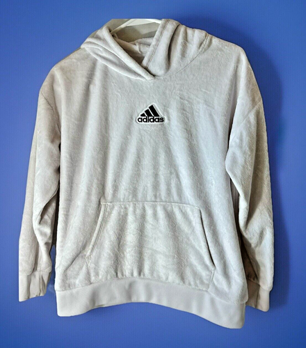 Adidas White Hoodie Girls Size 16 Velvet Soft
