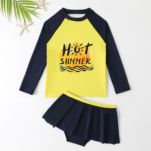 Kids Girl Swimwear Summer Bathing Suit Set Swimsuit 2 Piece Surfing Suits Top - Picture 6 of 20