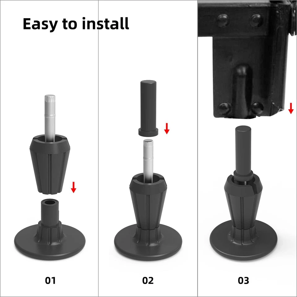  6Pcs Steel Stem Plastic Bed Frame Feet,sturdy Bed Frame Legs For Replace  - Image 3 of 4
