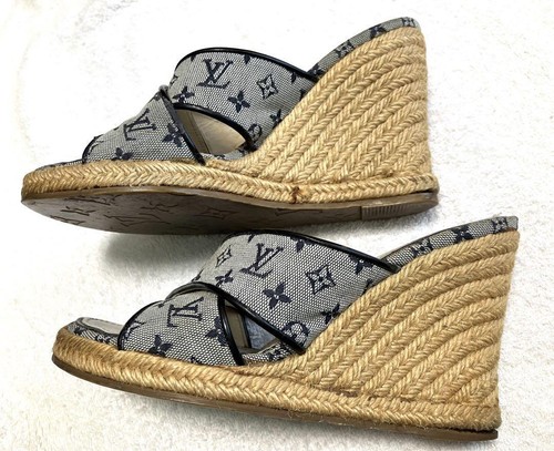 Louis vuitton monogram wedge sandals 34 - Picture 6 of 10