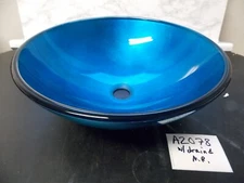 ANZZI Arc Series Deco-Glass Vessel Sink in Lustrous Light Blue Finish LS-AZ078