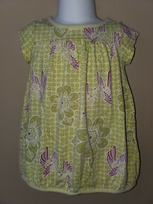 Tea Collection 12-18 Months Bubble Dress Starling Batik Lime Green 100% Cotton