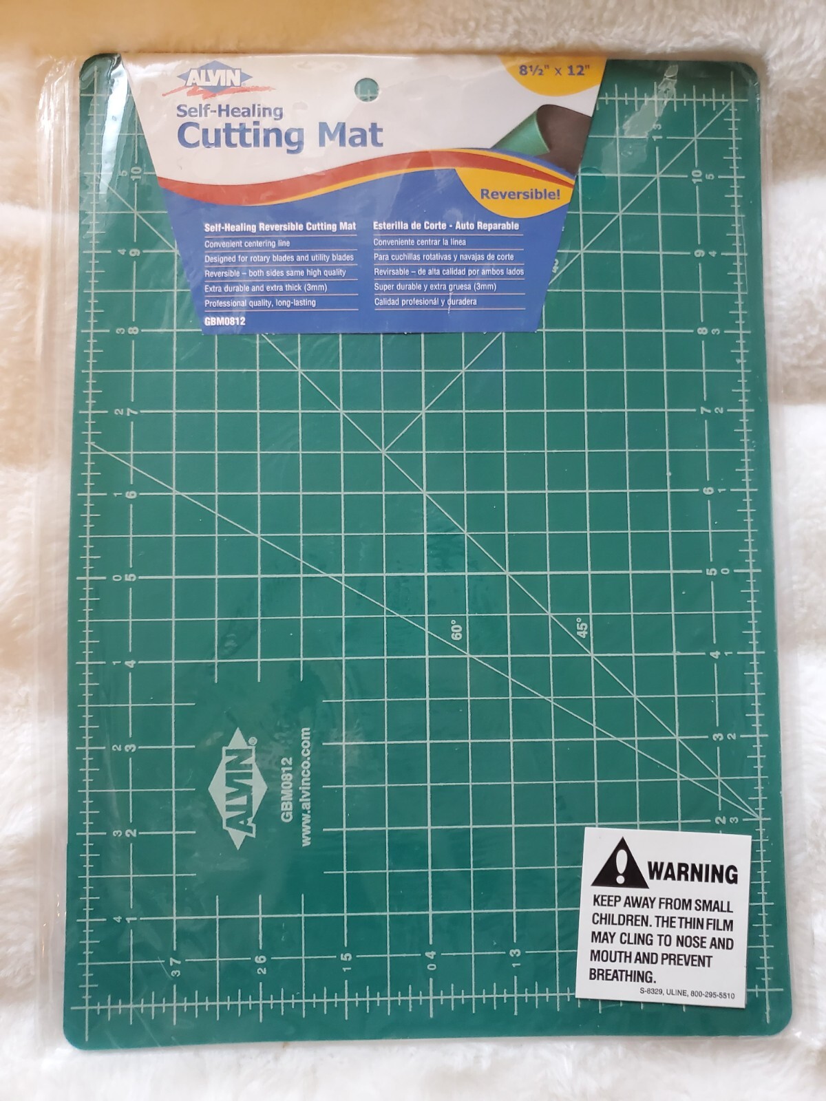 ALVIN Cutting Mat Professional SelfHealing 8.5 x12 Model GBM0812 Green