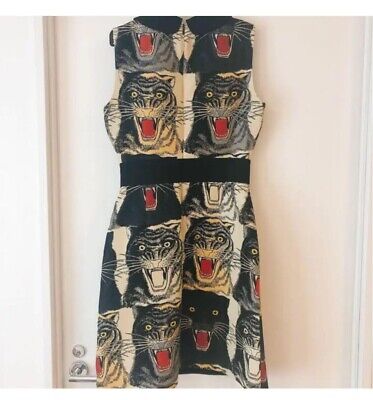 GUCCI One Piece Dress Tiger Print Pattern Size 38 Womens GUCCI One Piece Dress Tiger Print Pattern Size 38 Womens