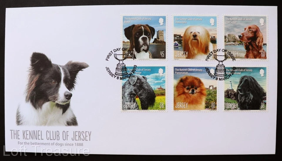 Jersey Stamps: "Jersey Kennel Club" First Day Cover 6 Value Set 2013 - Image 2 of 3