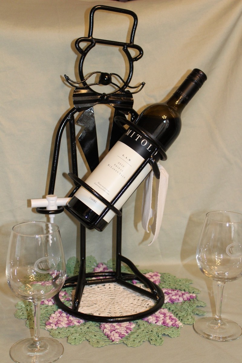 Bottle Holder Welded Wine Rack Handmade Wine Bottle Caddy - Main Image