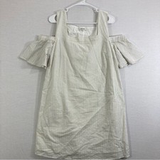 Madewell Striped Cold Shoulders Lined Dress Size 14