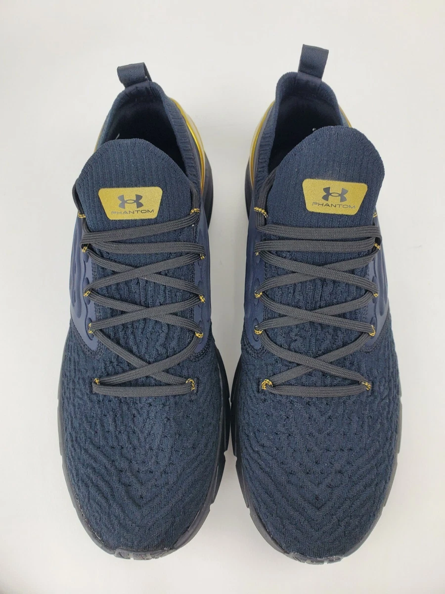 Navy blue and clearance gold under armour shoes