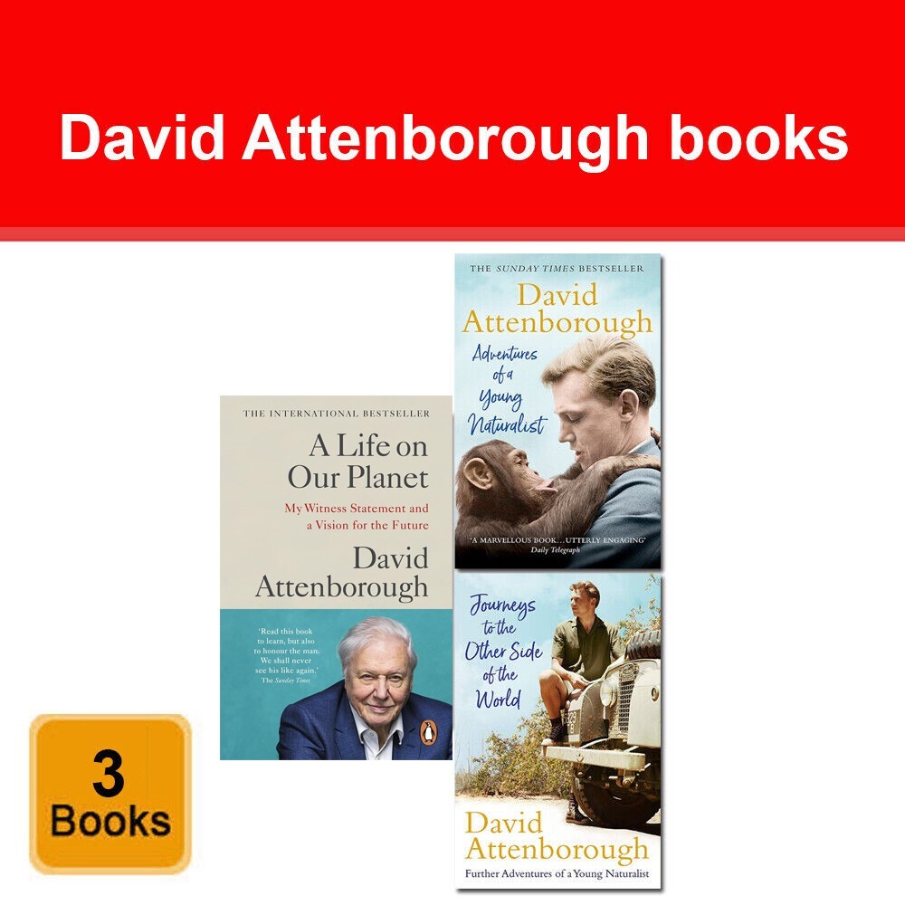 David Attenborough 3 Books Life on Our Planet, Adventures of a Young Naturalist
