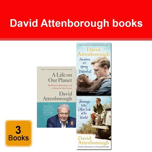 David Attenborough 3 Books Life on Our Planet, Adventures of a Young ...