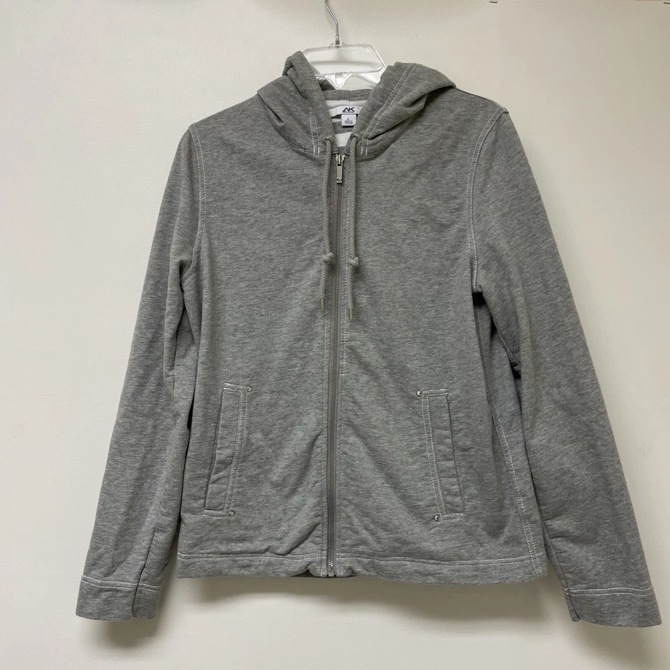 ANNE KLEIN AK SPORT Gray Full Zip Hoodie Jacket Women Size L Long Sleeves - Image 3 of 4