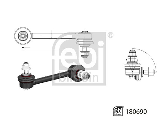 Rear Right FEBI BILSTEIN 180690 Rod/Strut, stabiliser for TESLA