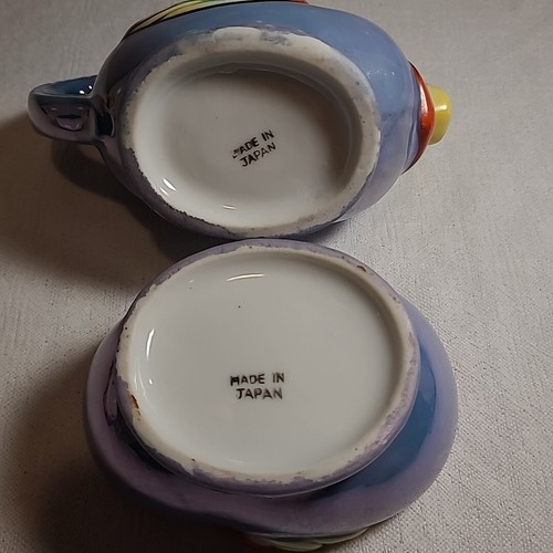 Vintage Rooster/Hen Lusterware Cream and Sugar Bowl Set Made in Japan - Picture 8 of 8
