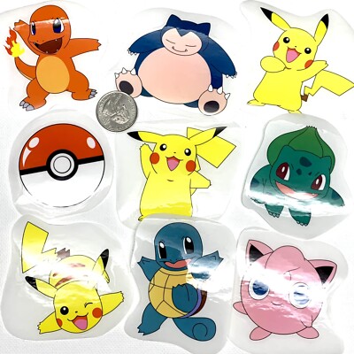 POKEMON Pikachu Stickers Large Waterproof Anime For Laptop Cell Phone Lot 9 PCS