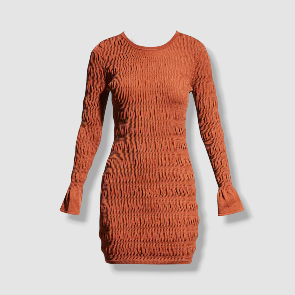 $1150 Tove Women's Brown Juno Ruched Long-Sleeve Mini Dress Size L | eBay