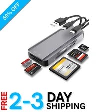 Aluminum 5-in-1 Card Reader - High-Speed Adapter for iPhone, iPad, and Android