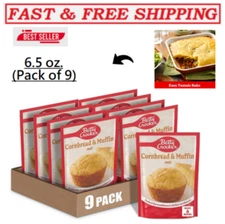 (Pack of 9)  Betty Crocker Cornbread and Muffin Baking Mix,(6.5 oz.)Great Price