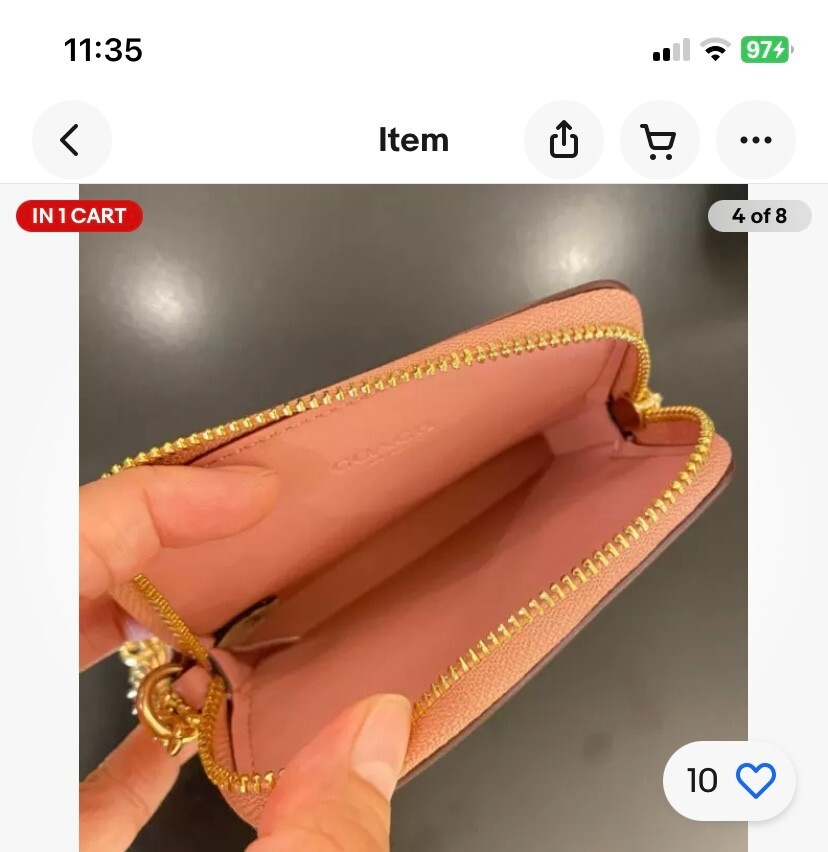 Coach Zip card case with chain NWT | eBay