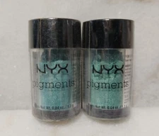 2-NYX Pigments Eyeshadow Enhancer # Pig19 Twinkle Twinkle Metallic Teal Green.