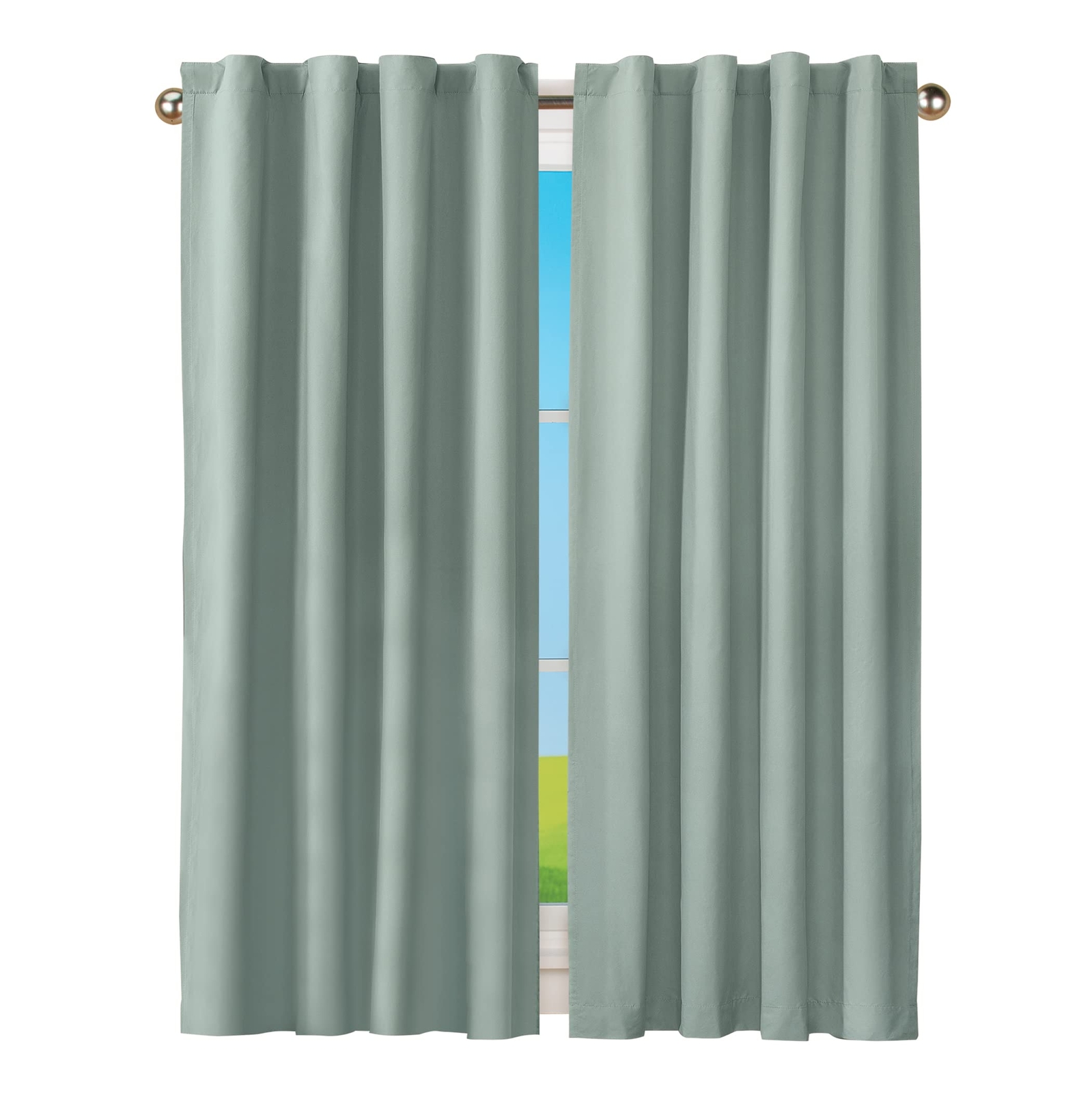 Sun Zero Cyrus Blackout Back Tab Curtain Panel for Total Darkness  