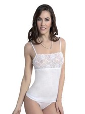 Canotta Top Spalla Stretta con Pizzo Marta Marzotto D212 in Filo di scozia 