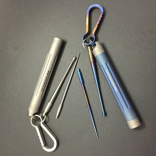 Titanium Toothpick Earpick Waterproof Capsule Pill Case Medicine Box Storage Set - Picture 2 of 12