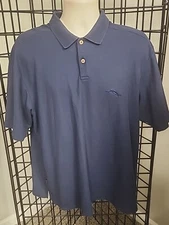 Tommy Bahama Polo Golf Shirt Mens XL Solid Tencel Stretch Blue Polo Golf July 4