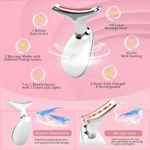 7 in 1 Red Light Therapy Anti Aging Face Neck Massager Electric Face Lift Device - Picture 10 of 13