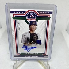 2022 Panini USA Baseball Stars & Stripes Blue Ink /499 Michael Torres Auto