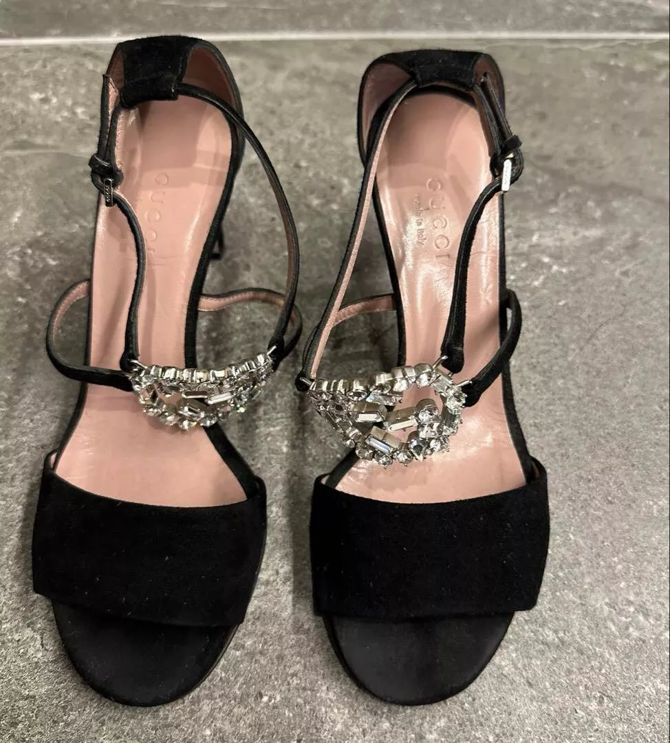 Sandales à talons pierre GUCCI mules escarpins chaussures femmes taille EU 35 authentique OCCASION