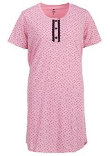 Timeless Nightgown Womens Short Sleeve Leni Hearts Lace Button Up M-2XL