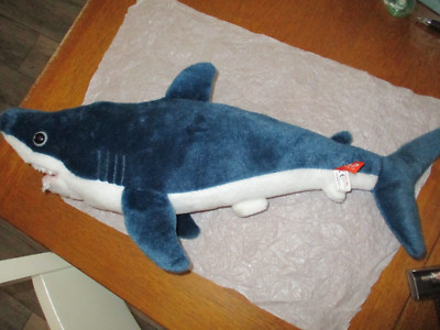 REALISTIC Mako Shark Plush Wild Republic Blue Toy Stuffed Animal 24'' end to end