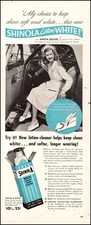 1944 WW 2 AD For SHINOLA Lotion White Shoe Cleaner Anita Louise Endorses  050925