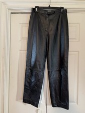 Apostrophe Leather Pants 8 Womens Black High Waist Tapered Rise 29x29 Lined