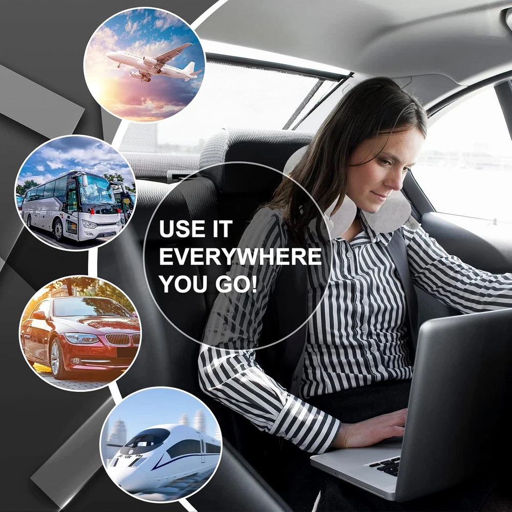 Travel Pillow-Twist Memory Foam Neck Waist Leg Support For Airplane Buses Trains