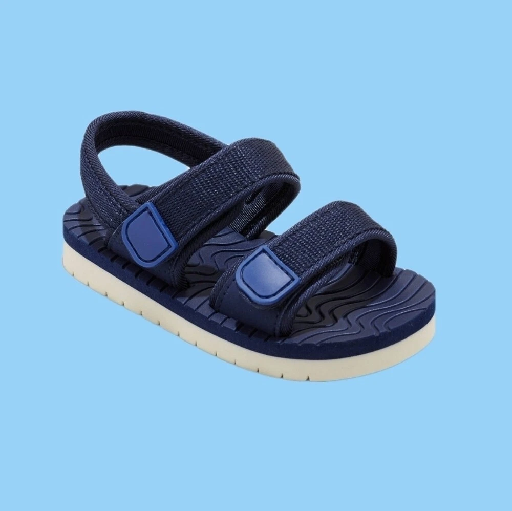 Navy footbed sandals sale