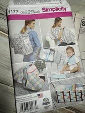 1177 Simplicity Sewing Pattern Baby Accessories Diaper Bag CarSeat Nursing Cover