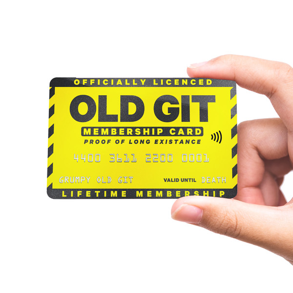 Tarjeta de Membresía Grumpy Old Git - Broma Divertida Regalo Secreto Santa Navidad