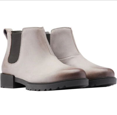 Sorel Women's Emelie II Chelsea Waterproof Bootie In Quarry/Black